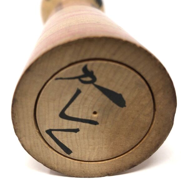 Japanese Wooden Kokeshi Doll Artist Signed Vintage Handpainted Folk Art 12" Tall - Picture 3 of 12